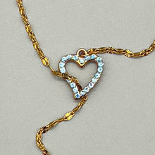 Load image into Gallery viewer, Gold Plated Crystal Heart and Arrow Lariat Necklace