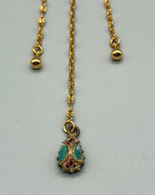 Load image into Gallery viewer, Gold Plated Necklace with Vintage Italian Micro Mosaic Heart Pendent