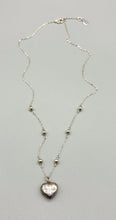 Load image into Gallery viewer, Vintage Sterling Silver Heart Locket and Bead Necklace