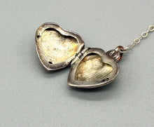Load image into Gallery viewer, Vintage Sterling Silver Heart Locket Drop Necklace