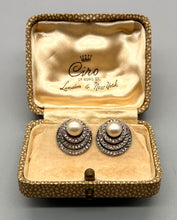 Load image into Gallery viewer, Art Deco Ciro Pearl & Marcasite clip on Earrings