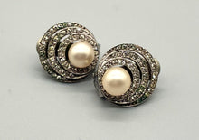 Load image into Gallery viewer, Art Deco Ciro Pearl & Marcasite clip on Earrings