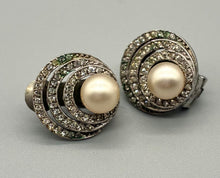 Load image into Gallery viewer, Art Deco Ciro Pearl & Marcasite clip on Earrings
