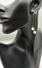 Load image into Gallery viewer, Vintage Pearl and Marcasite Sterling Silver drop earrings