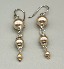 Load image into Gallery viewer, Vintage Pearl Triple Drop Earrings