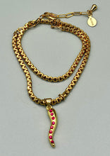 Load image into Gallery viewer, Pink Crystal Cornicello Bracelet
