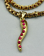 Load image into Gallery viewer, Pink Crystal Cornicello Bracelet
