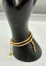 Load image into Gallery viewer, Pink Crystal Cornicello Bracelet