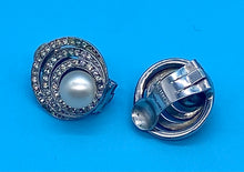 Load image into Gallery viewer, Art Deco Ciro Pearl & Marcasite clip on Earrings