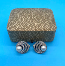 Load image into Gallery viewer, Art Deco Ciro Pearl & Marcasite clip on Earrings