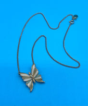 Load image into Gallery viewer, Vintage Gold Tone and Enamel Butterfly Necklace