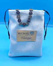 Load image into Gallery viewer, Vintage Blue Rhinestone Daisy Chain and Butterfly Bracelet