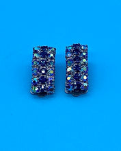 Load image into Gallery viewer, Vintage Jewelcraft Aurora Borealis Rhinestone clip on earrings