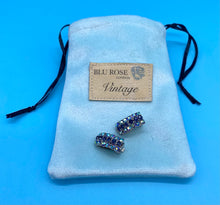 Load image into Gallery viewer, Vintage Jewelcraft Aurora Borealis Rhinestone clip on earrings
