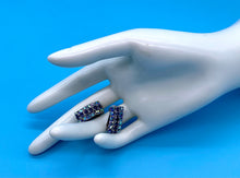 Load image into Gallery viewer, Vintage Jewelcraft Aurora Borealis Rhinestone clip on earrings