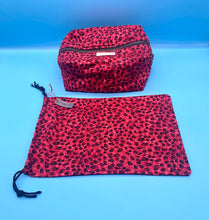 Load image into Gallery viewer, Red leopard print vanity bag