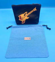 Load image into Gallery viewer, Black leather guitar pouch