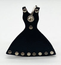 Load image into Gallery viewer, Little black dress leather key/bag charm