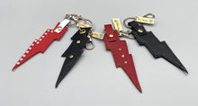 Load image into Gallery viewer, Black leather lightning bolt Key/bag charm