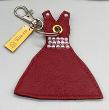 Load image into Gallery viewer, Red Leather and pearl little dress bag charm