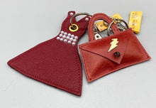 Load image into Gallery viewer, Red Leather and pearl little dress bag charm