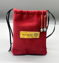 Load image into Gallery viewer, Gold Vermeil Chain and Amazonite Stone Drop Earrings