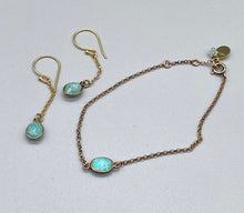 Load image into Gallery viewer, Gold Vermeil Chain and Amazonite Stone Drop Earrings