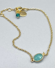 Load image into Gallery viewer, Gold Vermeil and Amazonite Oval Stone Bracelet