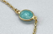 Load image into Gallery viewer, Gold Vermeil and Amazonite Oval Stone Bracelet