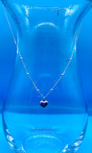 Load image into Gallery viewer, Vintage Sterling Silver Heart Locket and Bead Necklace