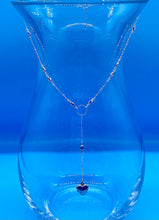 Load image into Gallery viewer, Vintage Sterling Silver Heart Locket Drop Necklace