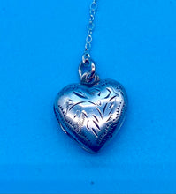 Load image into Gallery viewer, Vintage Sterling Silver Heart Locket Drop Necklace