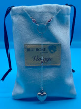 Load image into Gallery viewer, Vintage Sterling Silver Heart Locket Drop Necklace