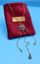 Load image into Gallery viewer, Gold Plated Necklace with Vintage Italian Micro Mosaic Heart Pendent