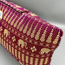 Load image into Gallery viewer, Vintage silk elephant print prosperity cushion
