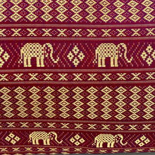 Load image into Gallery viewer, Vintage silk elephant print prosperity cushion