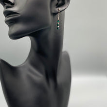 Load image into Gallery viewer, Emerald Swarovski crystal drop earrings