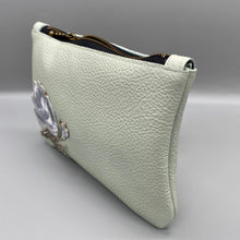 Load image into Gallery viewer, Pistachio leather rose pouch
