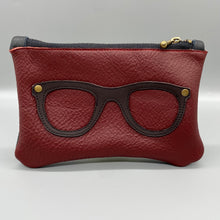 Load image into Gallery viewer, Burgundy & black glasses pouch