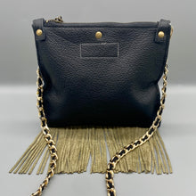 Load image into Gallery viewer, Leather fringed open winged dove crossbody bag