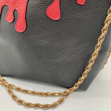 Load image into Gallery viewer, Black leather drip bag