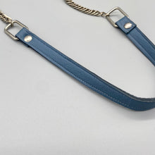 Load image into Gallery viewer, Steel blue leather lip drip shoulder bag