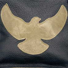 Load image into Gallery viewer, Leather fringed open winged dove crossbody bag