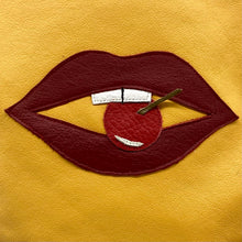 Load image into Gallery viewer, Yellow leather lip cherry bag