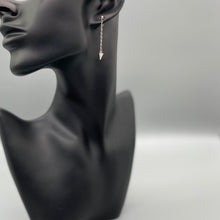 Load image into Gallery viewer, Stud and Chain Silver Drop Earrings