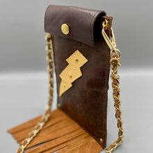 Load image into Gallery viewer, Lightning bolt leather phone pouch