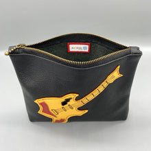 Load image into Gallery viewer, Black leather guitar pouch