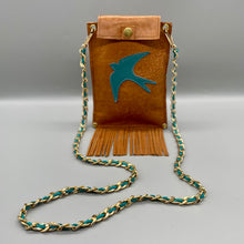 Load image into Gallery viewer, Swallow leather phone crossbody pouch