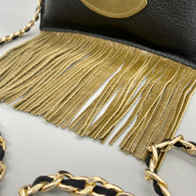 Load image into Gallery viewer, Leather fringed open winged dove crossbody bag