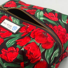 Load image into Gallery viewer, Red tulip print vanity bag